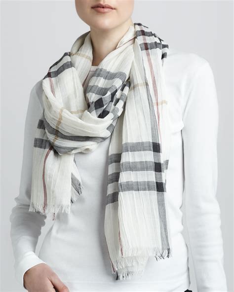 burberry check & floral gauze scarf|The Burberry Check .